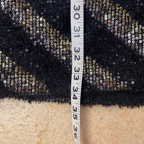 NWT VERTIGO Shift dress Womens Evening sequins Metallic Event Party Chevron XL - Picture 7 of 10